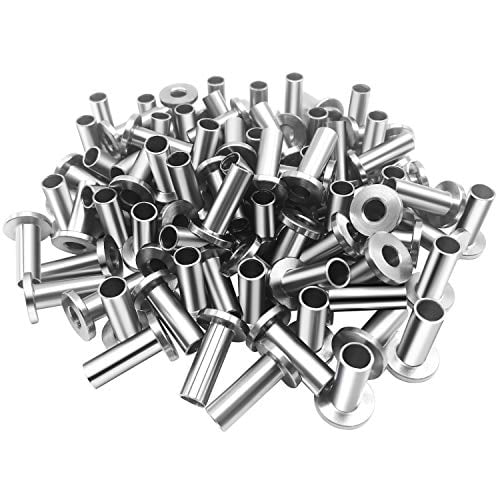 Straight Wood Post Protector for Wood Posts BLIKA 50Pcs T316 Stainless Steel Protector Sleeves for 1//8 Cable Railing